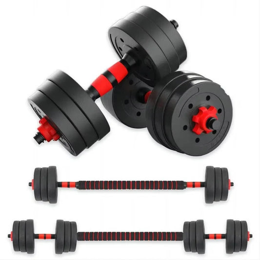 Adjustable Dumbbells 3-in-1 Set, perfect for home gym, includes 10 kg, 15 kg, 20 kg, and 30 kg weights with high-quality coated discs and non-slip handles for versatile training and strength development.